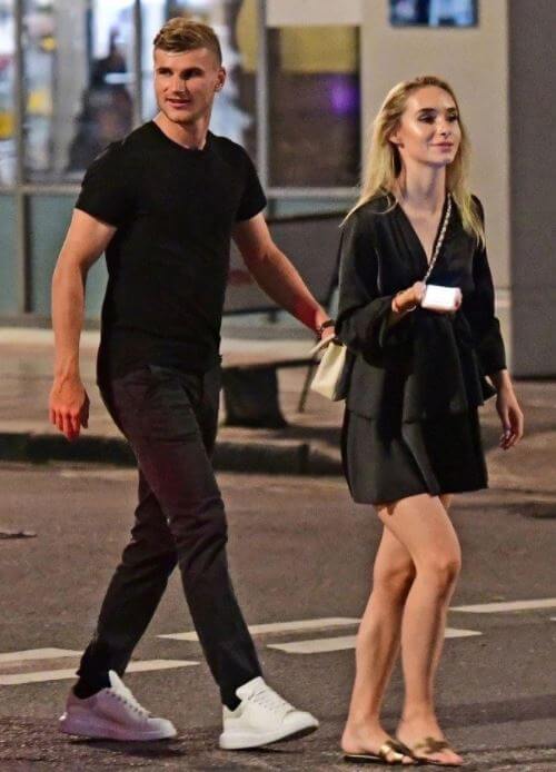 Sabine Werner's son, Timo Werner, with his girlfriend, Julia Nagler.